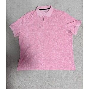 Club Room Pink Palm Tree Leaves Polo